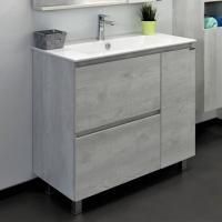 Тумба Comforty "Верона-90" дуб белый с раковиной Quadro 90