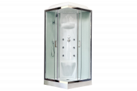 Гидромассажный бокс Royal Bath  90х90х217, белое/прозрачное стекло, хромированный профиль, RB 90HP7-