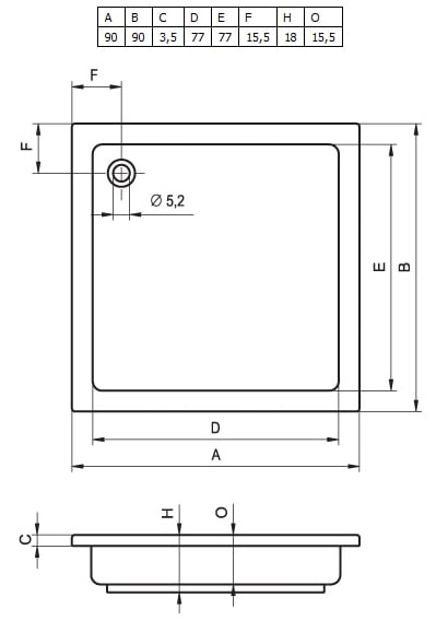 Душевой поддон Riho Saturnus, 90x90, DC0400500000000