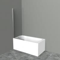 Шторка для ванны BelBagno 900x1500, прозрачное стекло, хромированный профиль, UNO-V-1-90/150-C-Cr