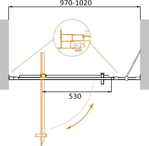 Душевая дверь Cezares MOLVENO-BA-11-80+20-C-Cr-IV