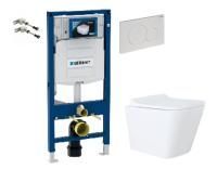 Комплект Geberit 4 в 1 : подвесной унитаз Azario Teramo с сиденьем soft-close, инсталяцией Geberit D