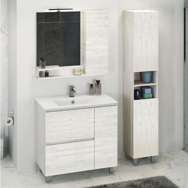 Шкаф-колонна Comforty "Верона-35-Н" дуб белый