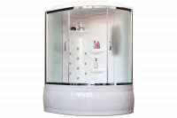 Гидромассажный бокс Royal Bath 150х100х225,  матовое стекло, хромированный профиль, левая, RB 150ALP