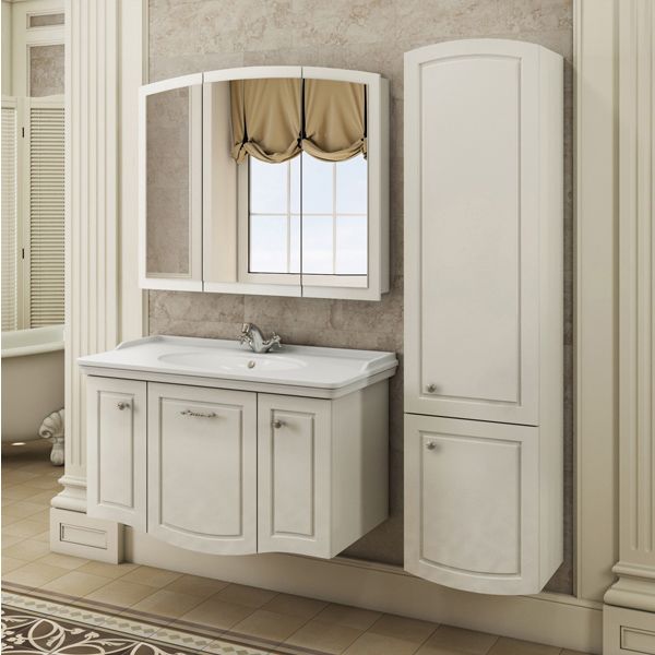 Зеркало-шкаф Comforty "Палини-100" белый