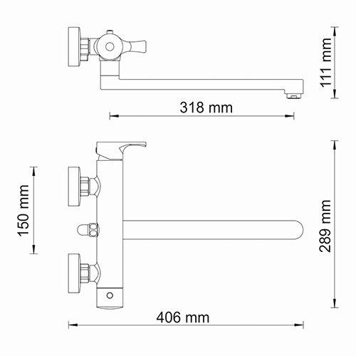 Смеситель для ванны WasserKRAFT Berkel 4800, 4802L