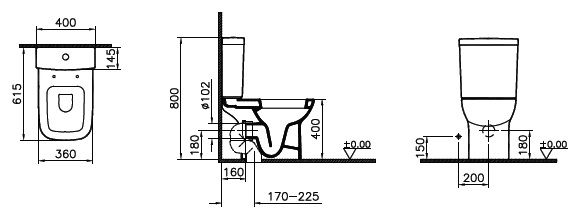 Унитаз-компакт  Vitra  S-20 с крышкой микролифт, 9819B003-7202