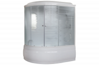 Гидромассажный бокс Royal Bath 150х100х225, матовое стекло, белый профиль, правая, RB 150ALP-С-R