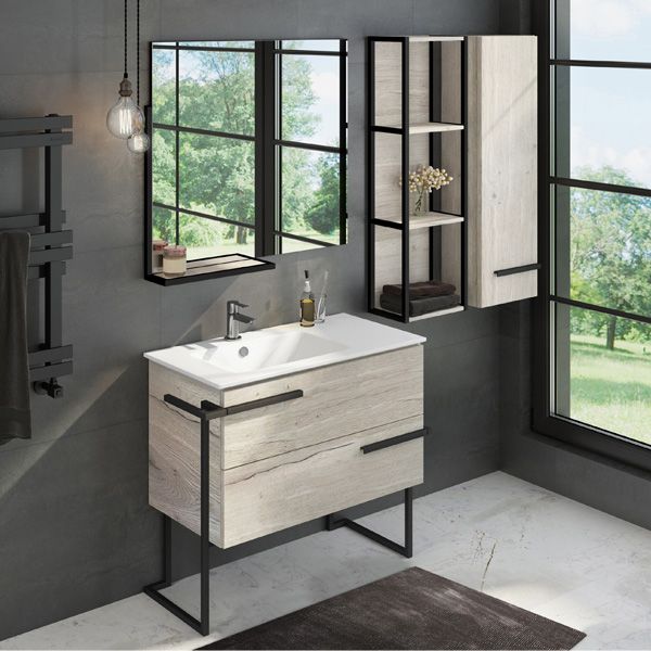 Тумба Comforty "Дюссельдорф-90" дуб дымчатый с рак. COMFORTY 9090EL