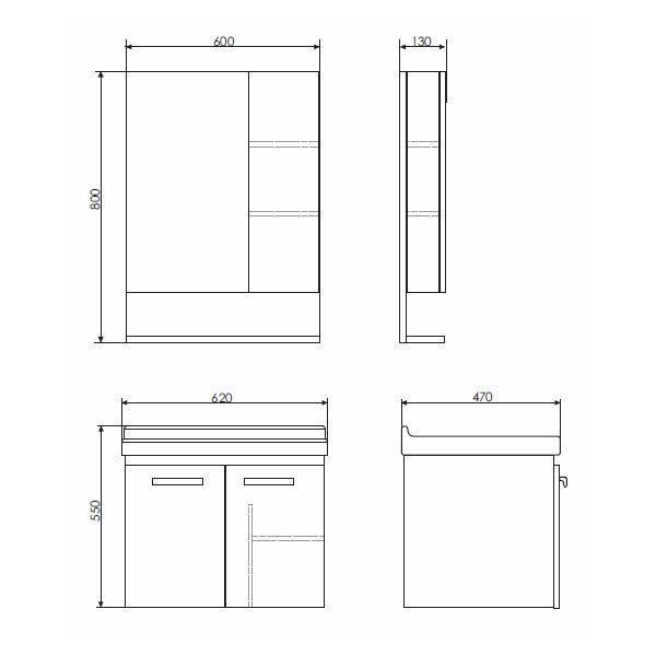 Тумба-умывальник Comforty "Рига-60" дуб сонома с раковиной Comforty 9335-60