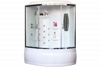 Гидромассажный бокс Royal Bath 150х100х225,  прозрачное стекло, хромированный профиль, левая, RB 150