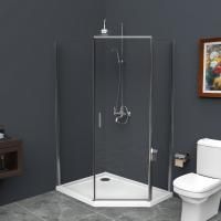 Душевая кабина BelBagno Uno 100*80*195, прозрачное стекло, хромированный профиль, UNO-195-PH-1-100/8