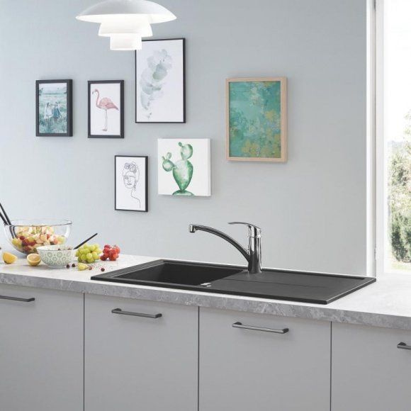 Мойка для кухни Grohe K400 композитная, черный гранит, 31640AP0
