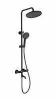 Душевая система с термостатом Wonzon & Woghand INN 3, черный матовый, WW-B3065-T1-MB