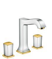 Смеситель для раковины Hansgrohe Metropol Classic, со сливным гарнитуром, хром/золото, 31305090