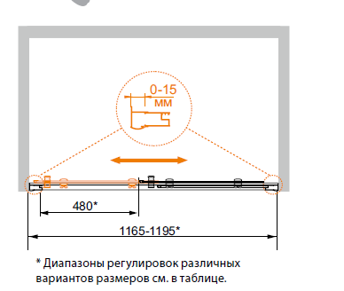Душевая дверь Cezares PRATICO-BF-1-115-C-Cr