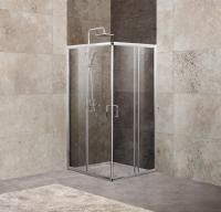 Душевая кабина BelBagno Unique (850-1000)x(850-1000)x1900, прозрачное стекло, хромированный профиль,