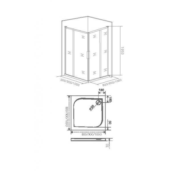 Душевая кабина Bas IDEA CR-80-C-B