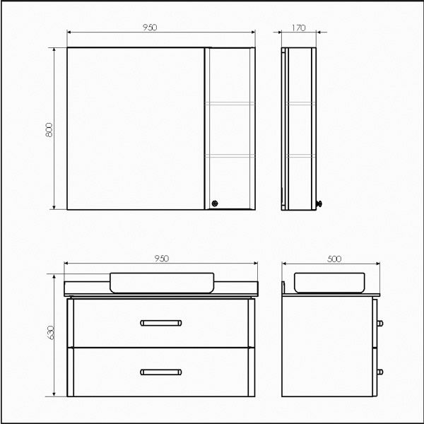 Зеркало-шкаф Comforty "Амстердам-95" белый