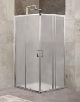 Душевая кабина BelBagno Unique (850-1000)x(850-1000)x1900, текстурное стекло, хромированный профиль,