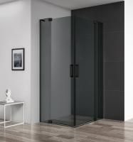 Душевая кабина Cezares Slider  100(110)*100(110)*195 см, серое стекло, чёрный матовый профиль, SLIDE