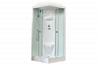 Гидромассажный бокс Royal Bath 80х80х217, белое/прозрачное стекло, белый профиль, RB 80HP6-WT