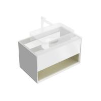 Тумба Kerama Marazzi Plaza Modern/Плаза Модерн 80 подсветка, белая/шалфей, KMPMCb80MSg1