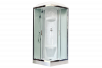 Гидромассажный бокс Royal Bath 80х80х217, белое/прозрачное стекло, хромированный профиль, RB 80HP6-W