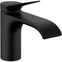 Смеситель для раковины Hansgrohe Vivenis 80, со сливным гарнитуром, черный матовый, 75010670