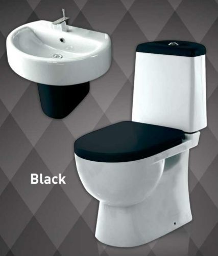 Унитаз-компакт Sanita Luxe Best Luxe с черной крышкой микролифт, дюропласт, BSTSLCC06100522