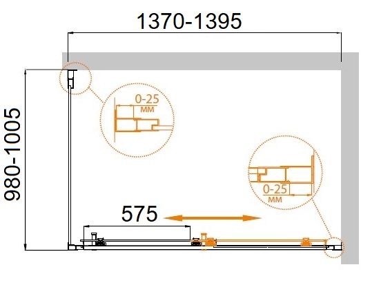 Душевая кабина Cezares MOLVENO-AH-11-140/100-C-Cr-IV