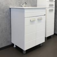 Тумба Comforty "Модена М-60" белая матовая  с раковиной "Quadro 60 "