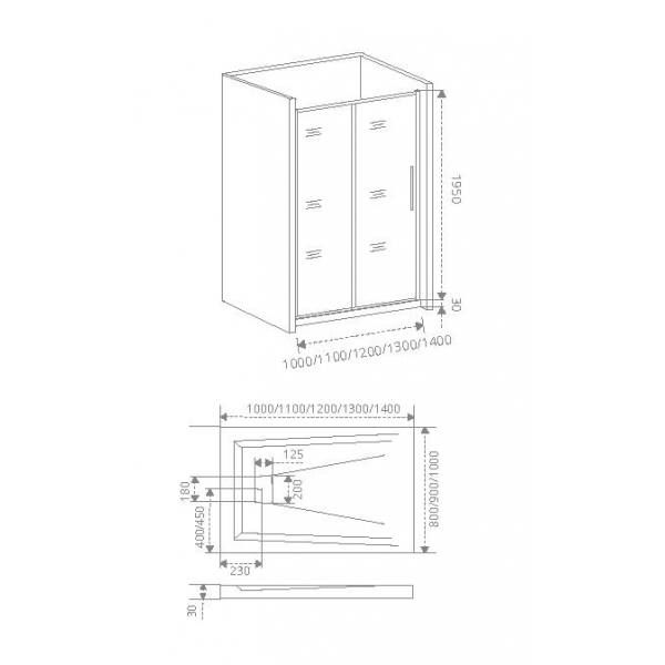 Душевые двери Bas IDEA WTW-130-C-B