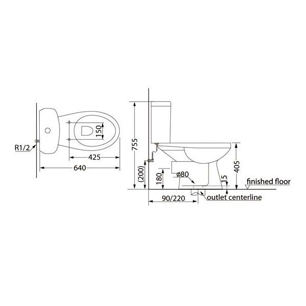 Унитаз-компакт Creo Ceramique Проджект с микролифтом 656*390*775, PR1002S+PR1005D+C257S(PR1001S)