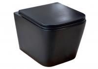 Унитаз подвесной Sole Куб черный 2 / Cube Black 2 безободковый с крышкой Soft-close