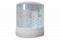 Гидромассажный бокс Royal Bath 140х95х225,  прозрачное стекло, белый профиль, правая, RB 140ALP-T-R