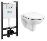 ПЭК Roca Дебба Раунд / Debba Round Pack подвесной унитаз Rimless + инсталляция + сиденье Supralit