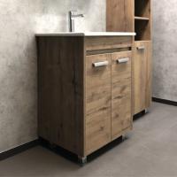 Тумба Comforty "Марио-60" дуб темный с раковиной "Quadro 60"