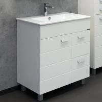 Тумба Comforty "Модена М-75" белая матовая с раковиной "Quadro 75"