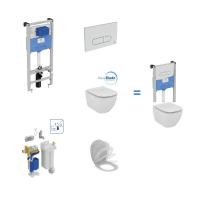 Комплект Ideal Standard: Инсталляция ProSys + Подвесной унитаз TESI 5 в 1, сиденье микролифт, клавиш