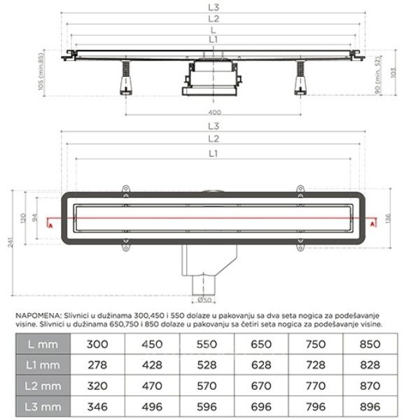 Душевой лоток Pestan Confluo Premium Line Black Glass 850 Gold, 13100099/13100118