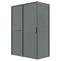 Душевая кабина Grossman Galaxy 80х110х195 раздвижная, черный матовый, стекло шиншилла