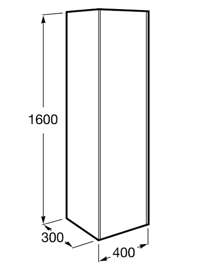 Шкаф-колонна Roca Инспира / Inspira правый, темный дуб / зеркальный фасад, 7.8570.3.440.3