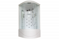 Гидромассажный бокс Royal Bath 100х100х217, прозрачное стекло, белый профиль, RB 100NRW-T