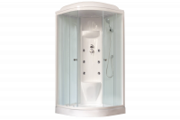 Гидромассажный бокс Royal Bath 100х100х217, белое/прозрачное стекло, белый профиль, RB 100HK7-WT