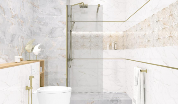 Бордюр Alma Ceramica Металлик Глосси Голд / Metallic Glossy Gold 12*600*9, BWM61MET808