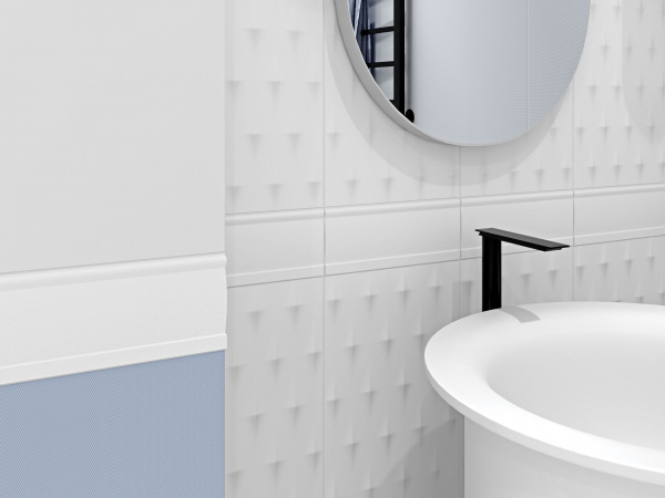 Настенный бордюр Meissen Keramik Trendy  белый 10x25 TY1U051