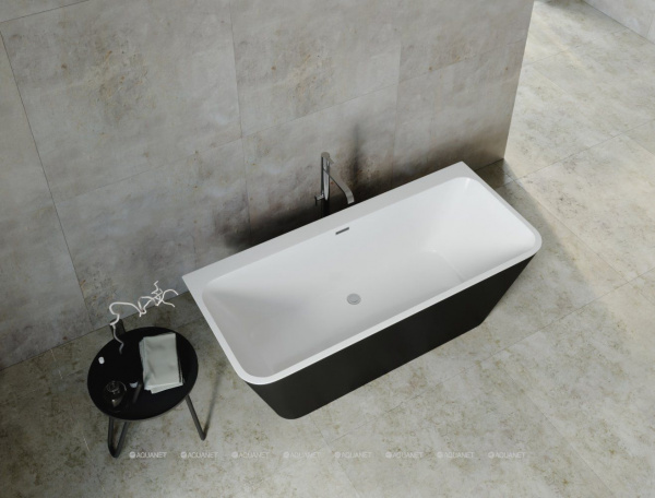 Ванна акриловая Aquanet Family Perfect 170*75 см , белый матовый/черный матовый, 13775-MW-MB