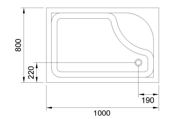 Душевой поддон Royal Bath 100х80х45 см,  белый, правый, RB 8100BP-R