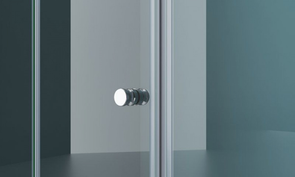 Душевая дверь BelBagno 1650x1950, прозрачное стекло, хромированный профиль, ALBANO-BS-13-80+90-C-Cr